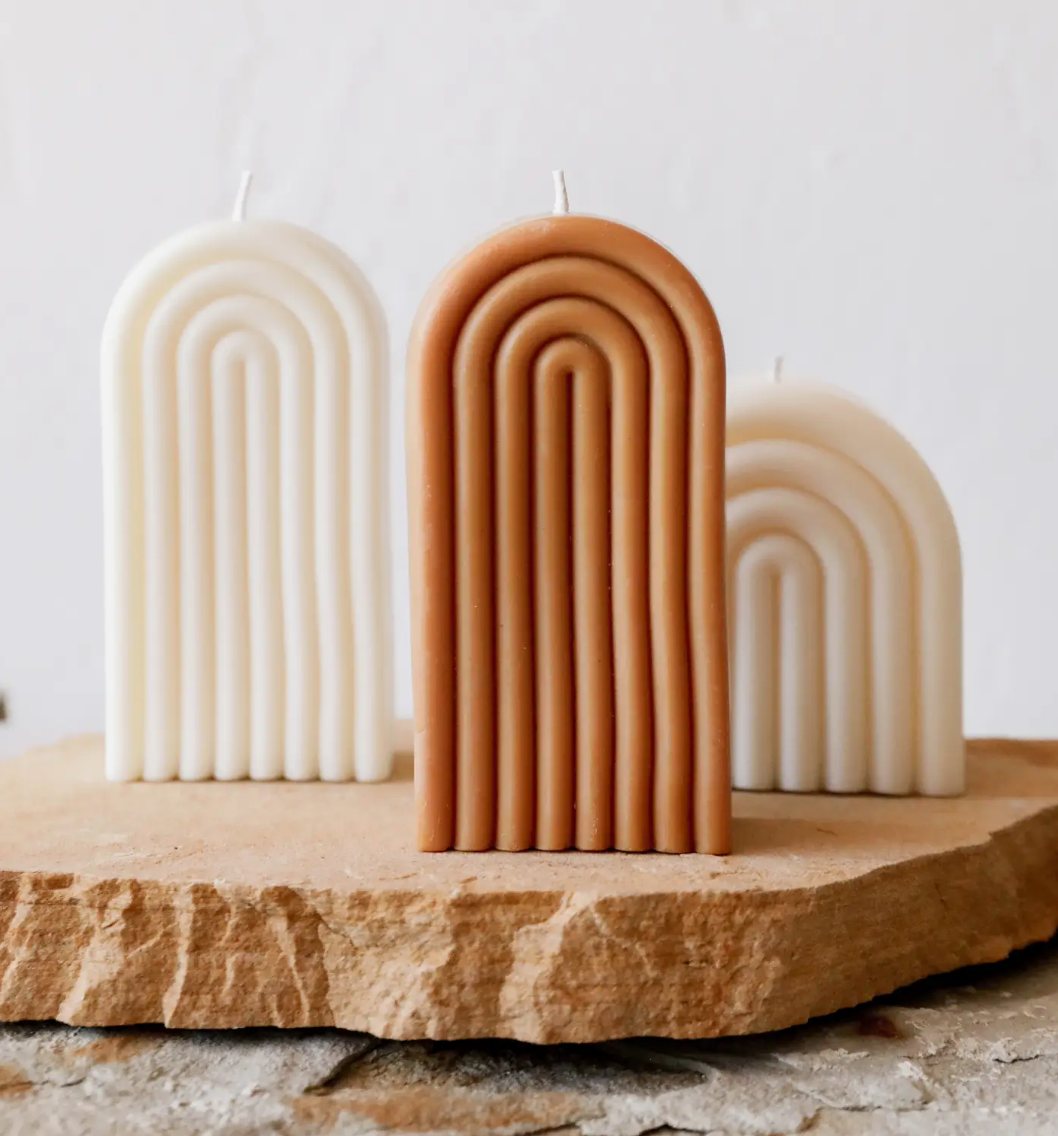 Tall Arch Cream Candle