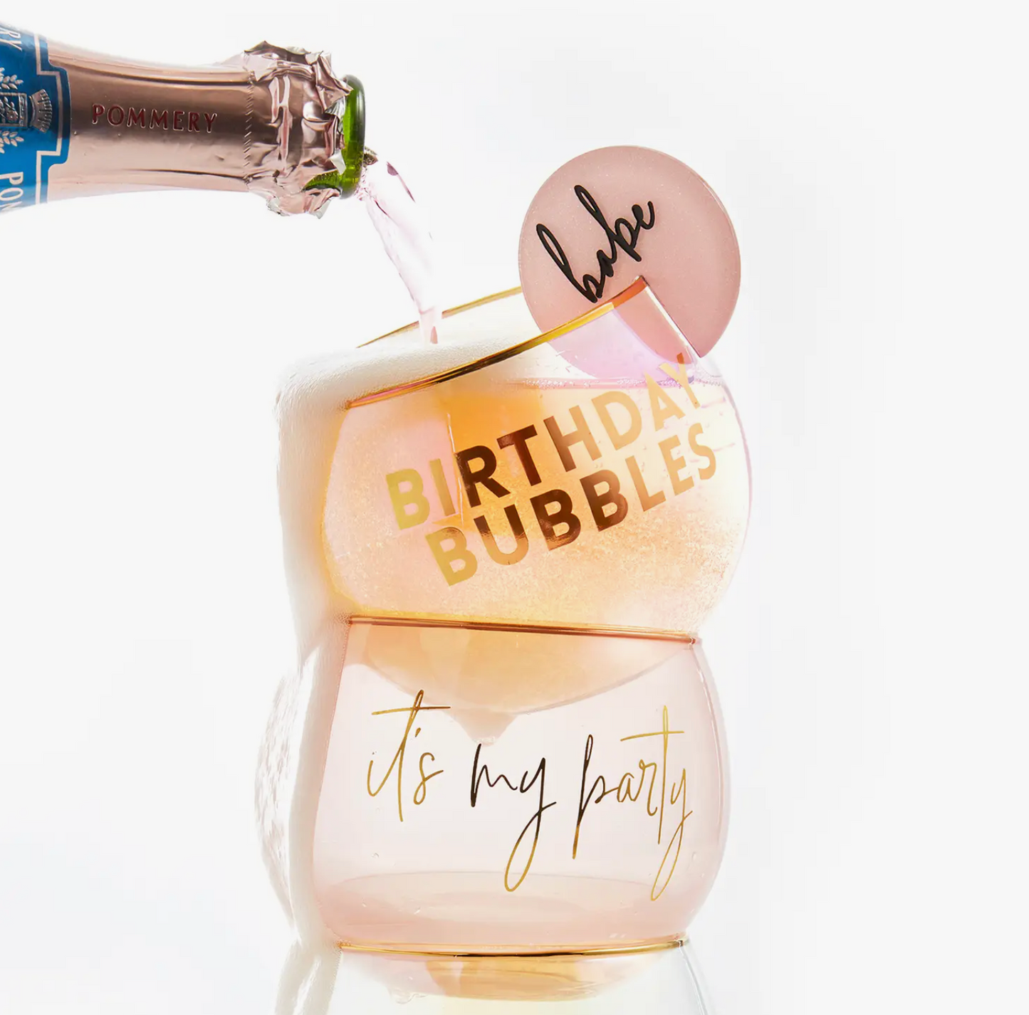 Birthday Bubbles Roly Poly Wine Glass