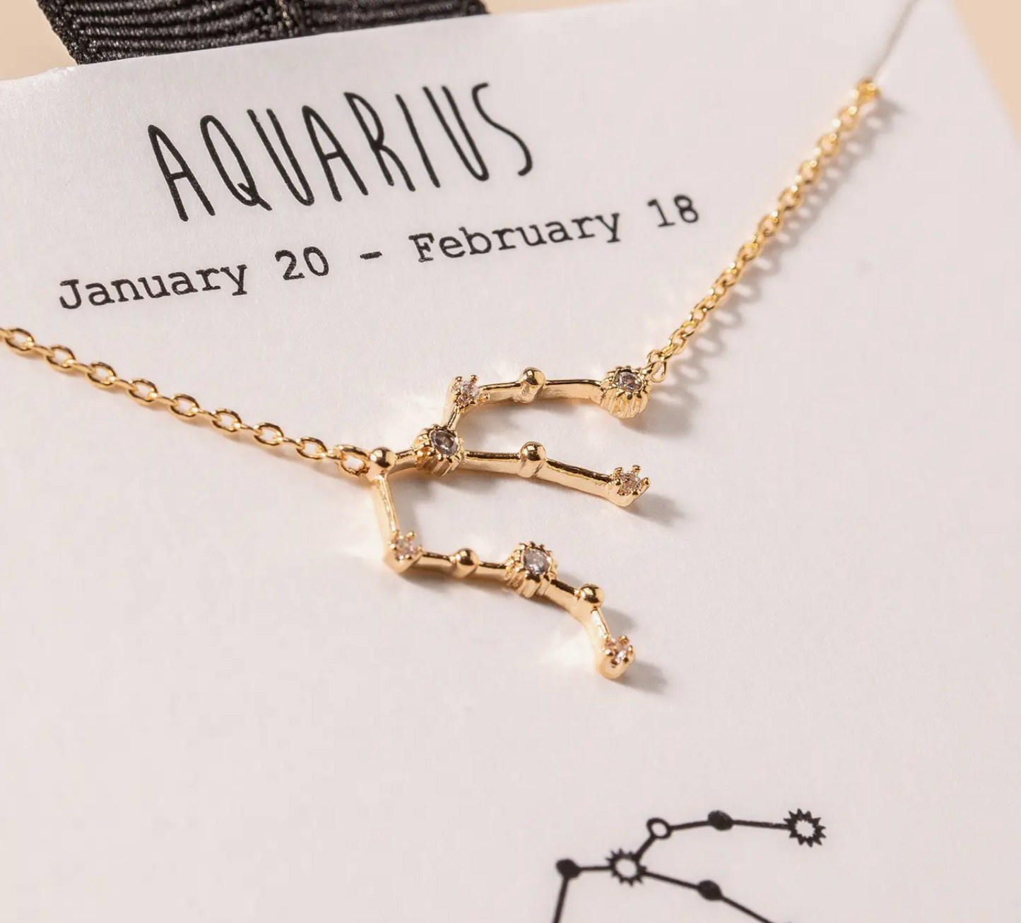 Zodiac Constellation Necklace - Gold