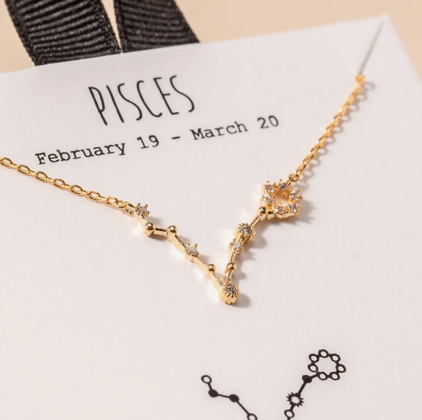 Zodiac Constellation Necklace - Gold