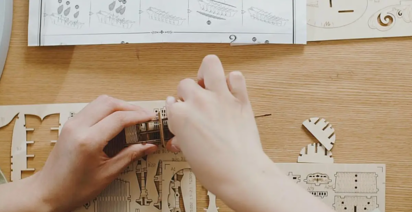 3D Wooden Puzzle: Fishing Ship