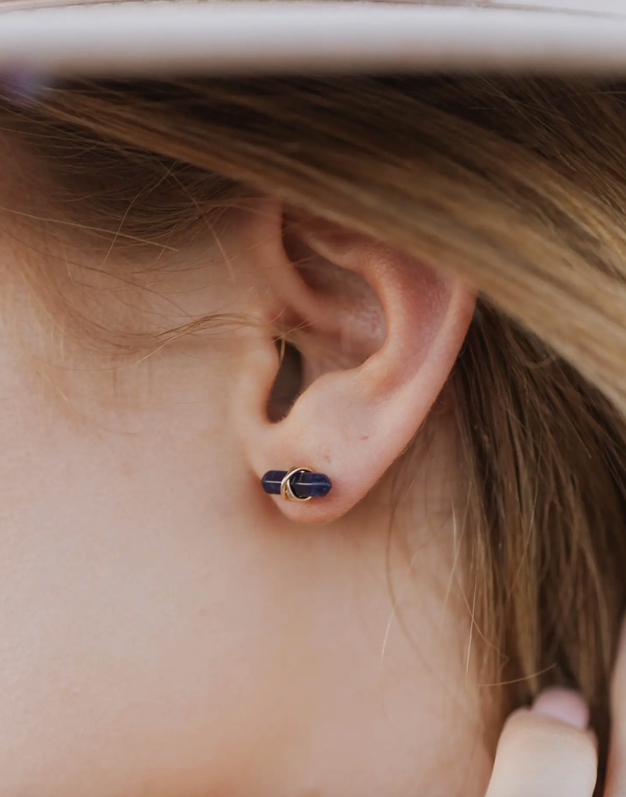 Crest Studs - Smokey Quartz