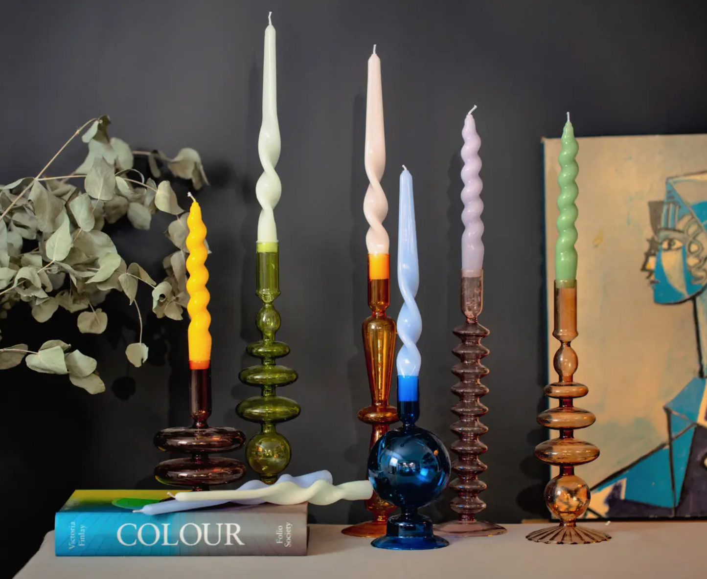 MÆGEN Spiral Taper Candles - Lilac