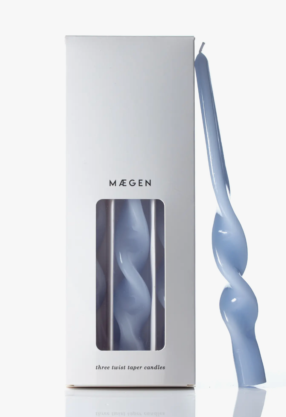 MÆGEN Spiral Taper Candles - Ice Blue