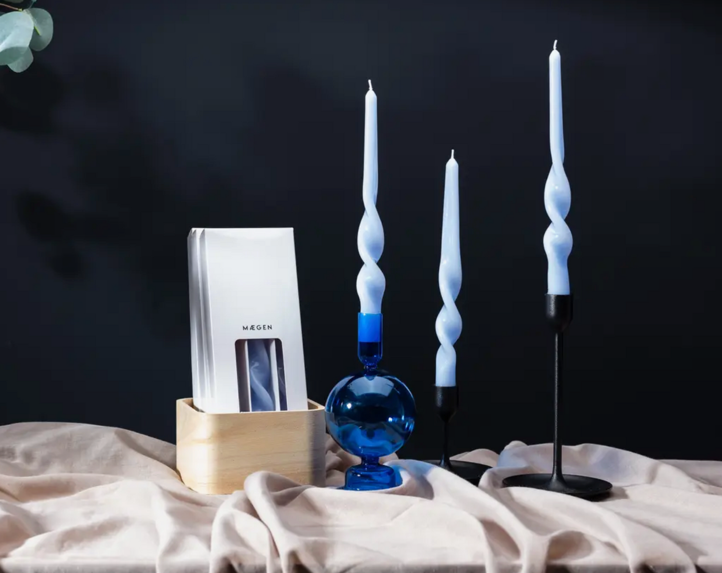 Glass Taper Holder - Egyptian Blue