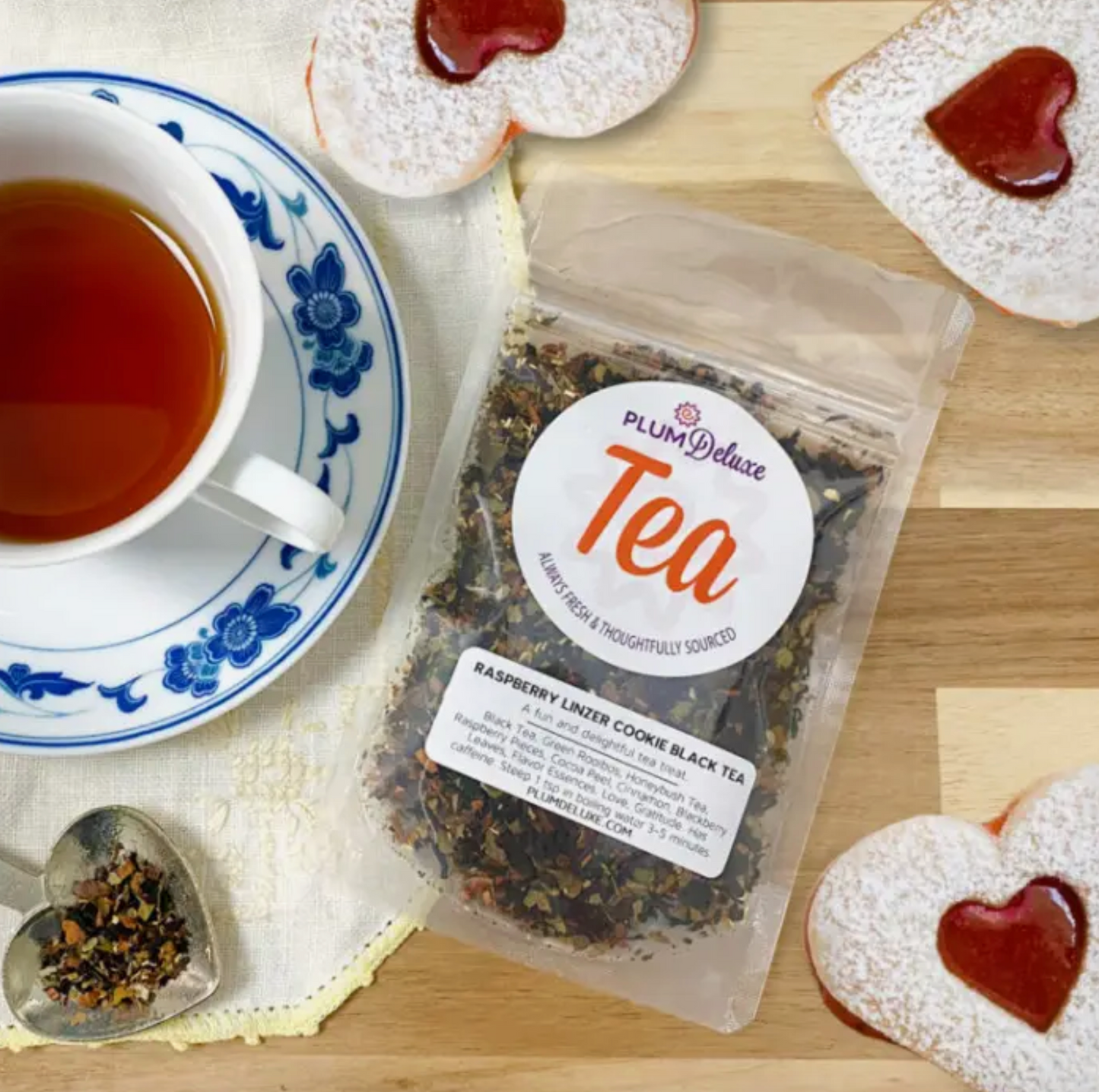 Raspberry Linzer Cookie Dessert Tea
