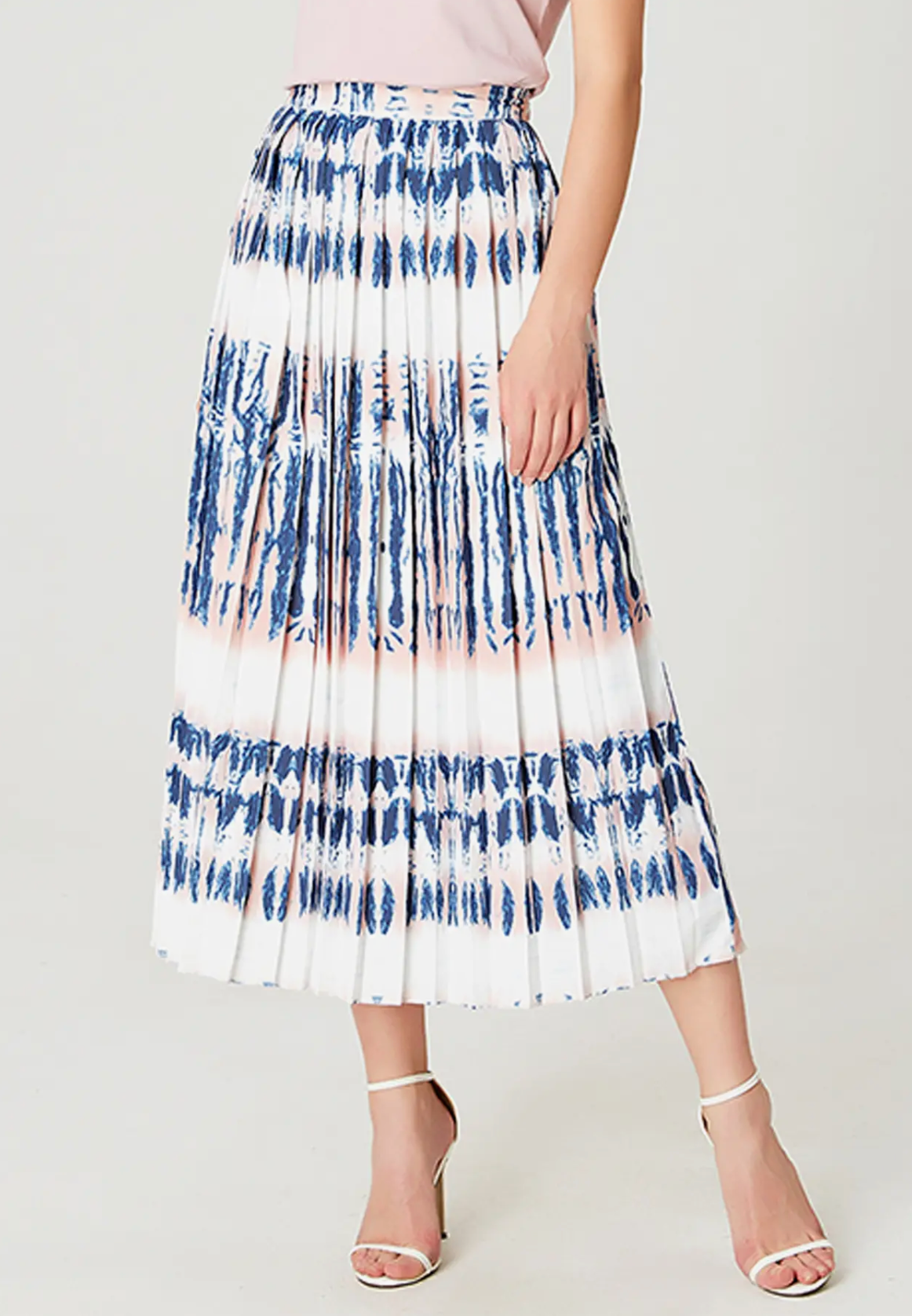 Monochrome Print Midi Skirt