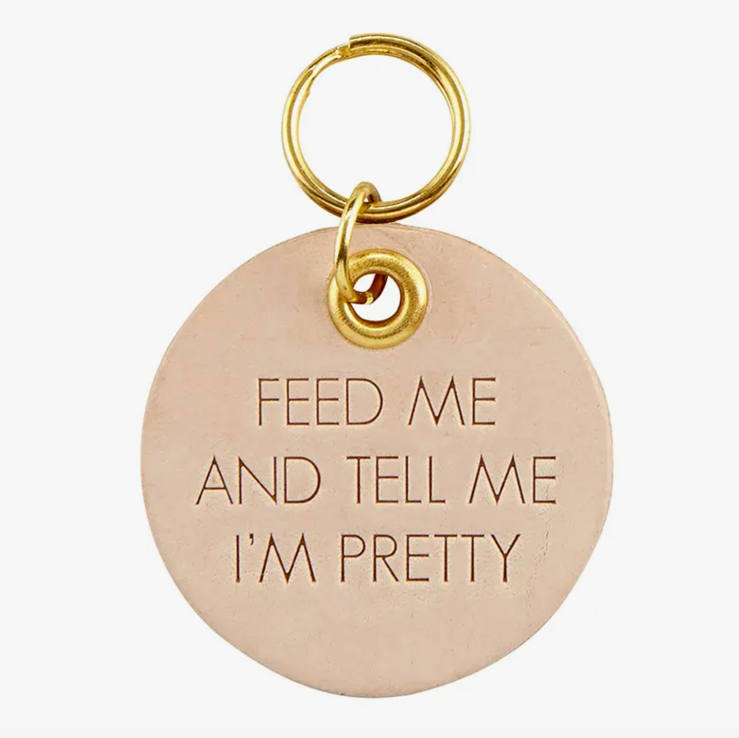 Leather Pet Tag - Feed Me