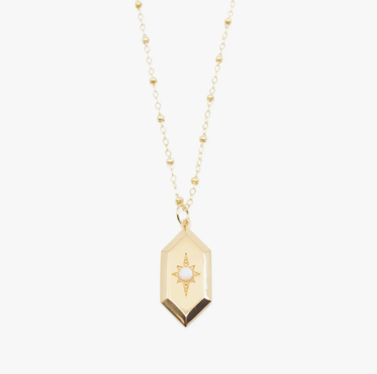 Sloane Opal Amulet Necklace in Gold