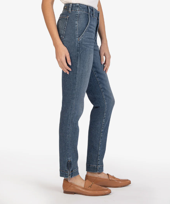 Reese Straight With Slanted Pocket Zip Side Hem