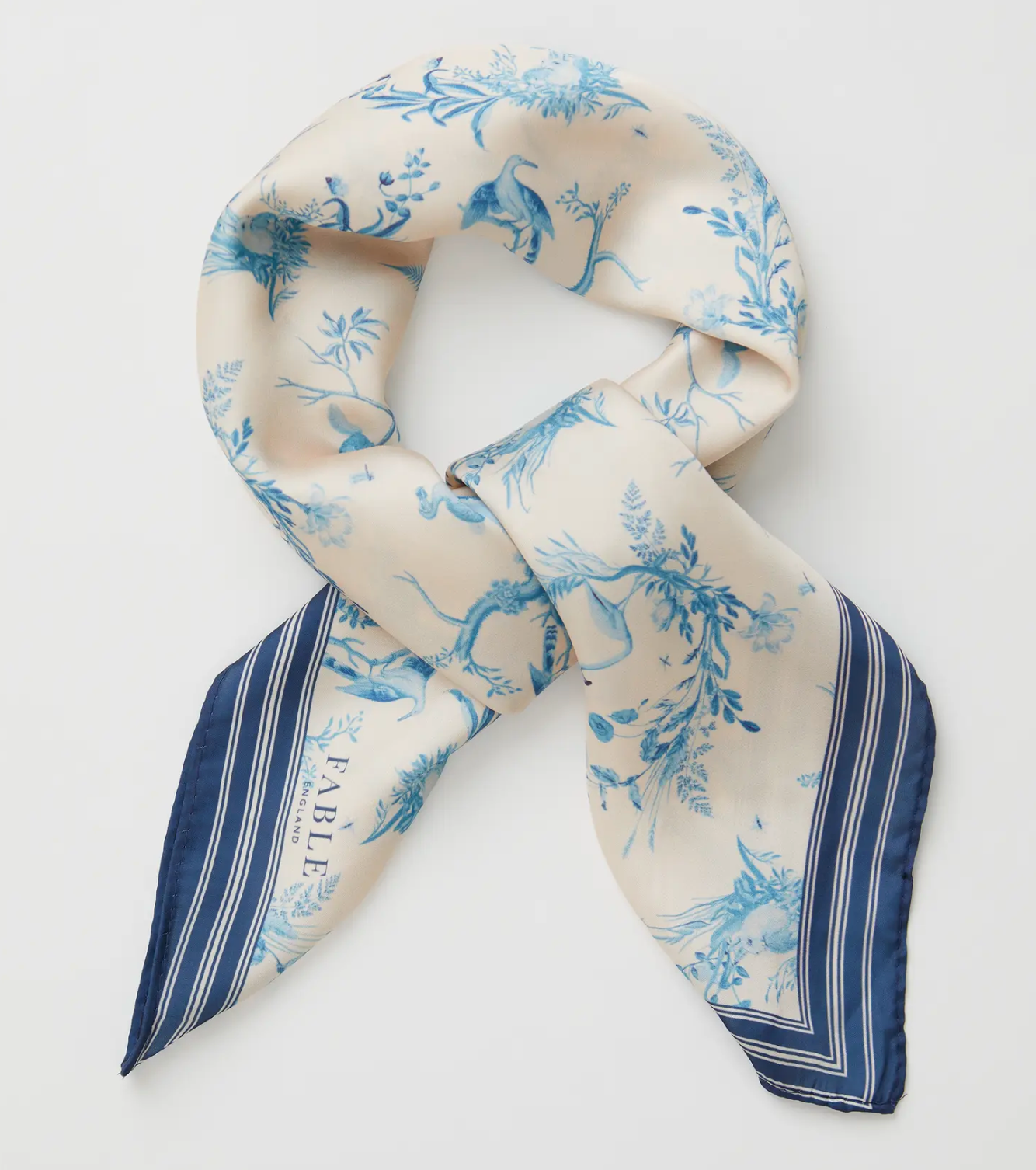 Toile de Jouy Vintage Blue Square Scarf