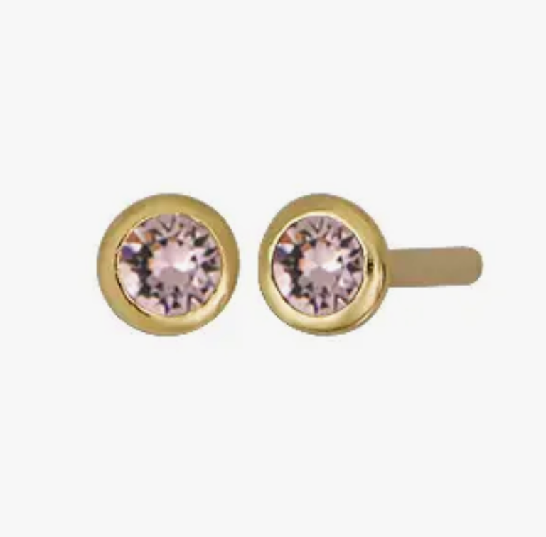 Birthstone Stud Earrings in Gold