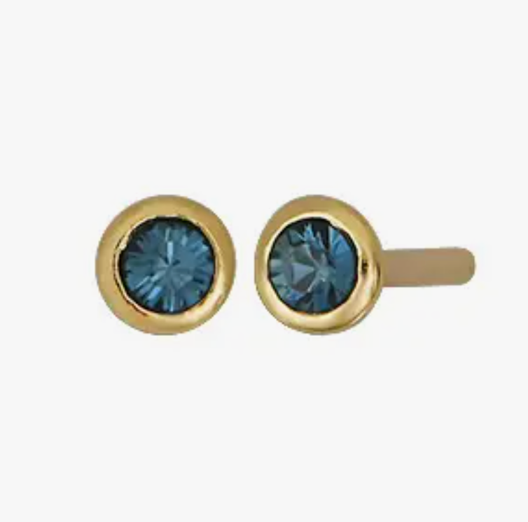 Birthstone Stud Earrings in Gold