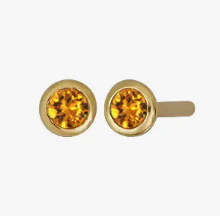 Birthstone Stud Earrings in Gold