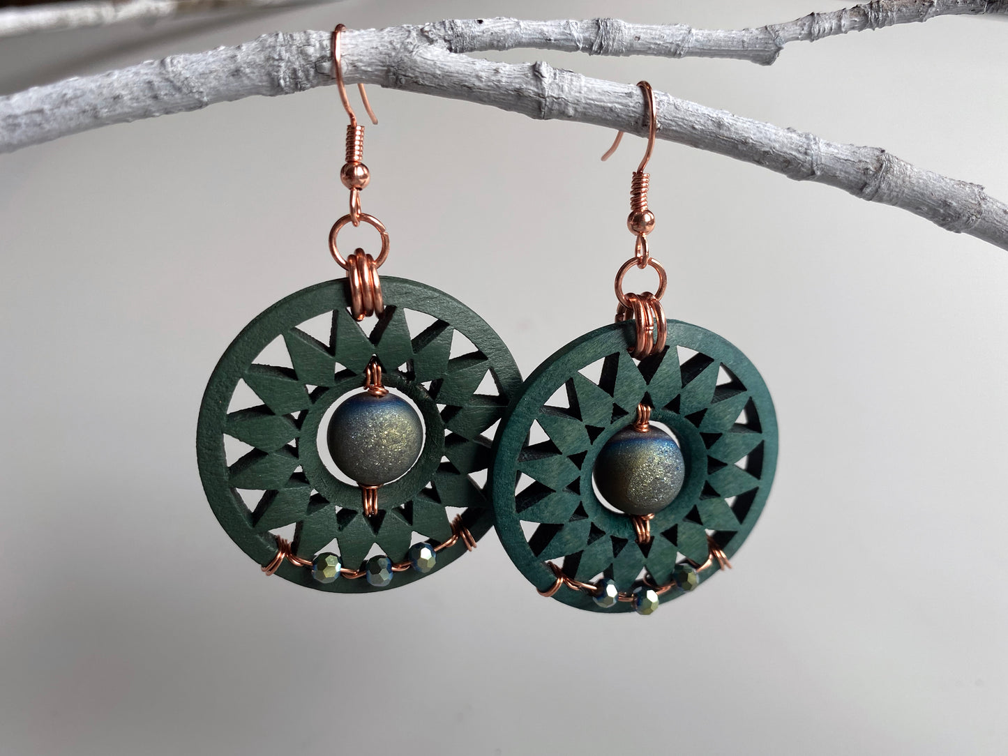 Copper & Wood Earrings
