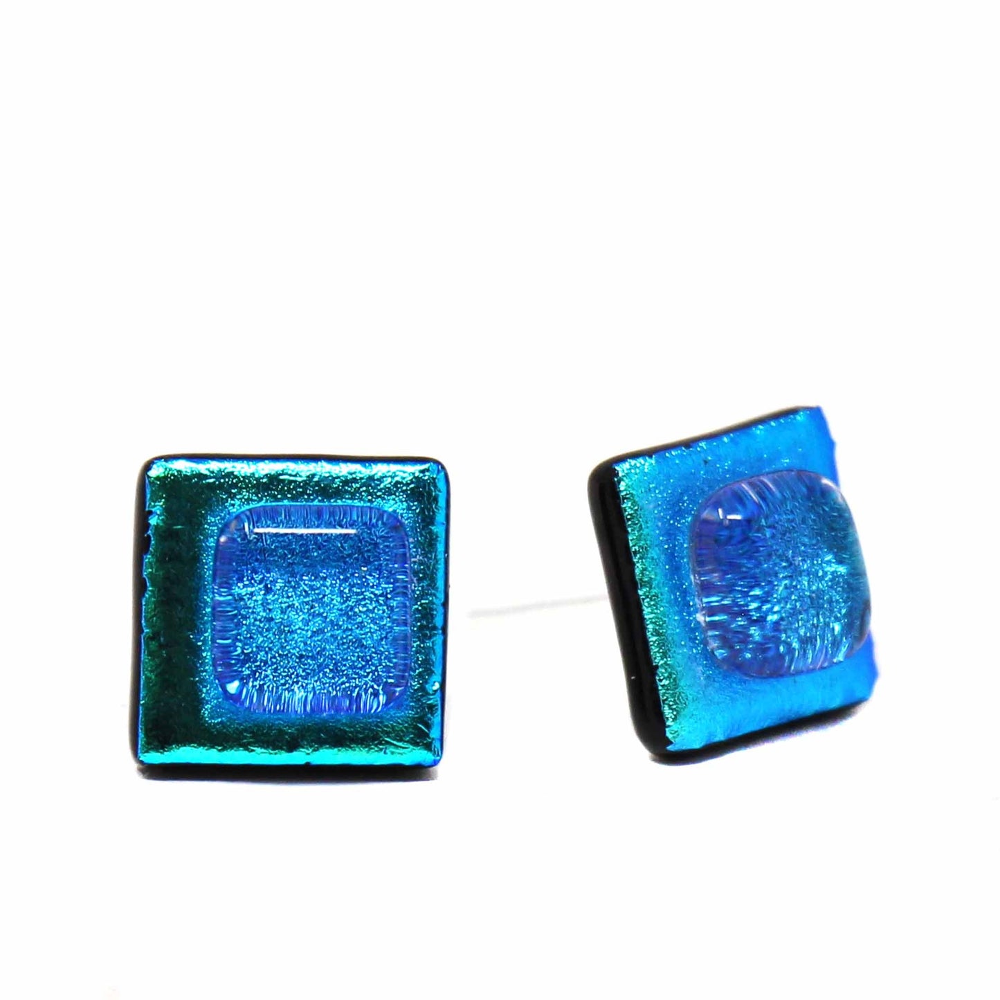 Glass Studs - Turquoise & Teal