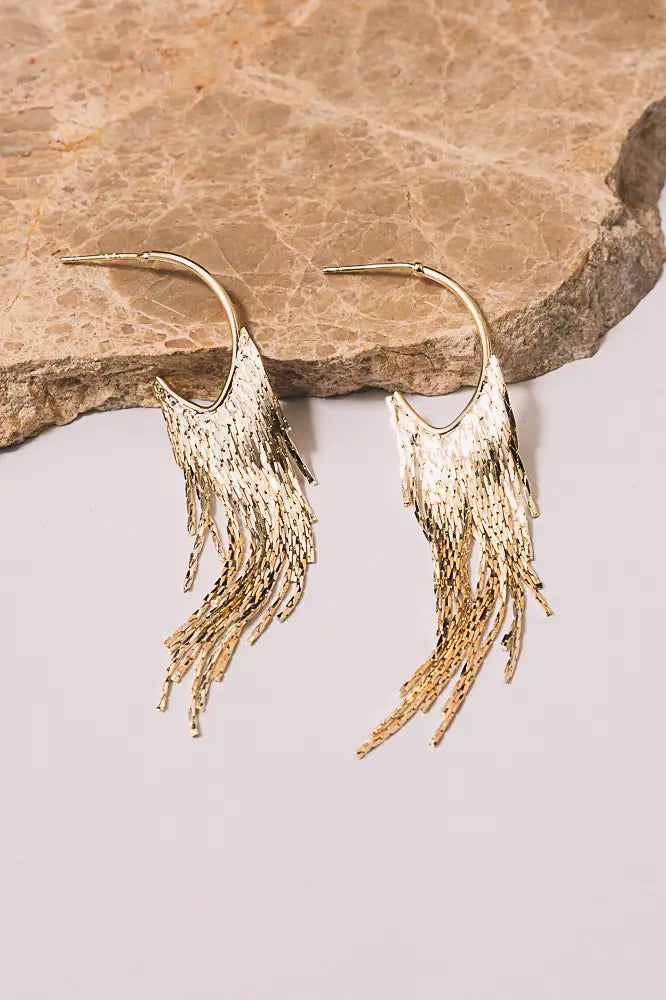 Signe Fringe Chain Hoop Earrings