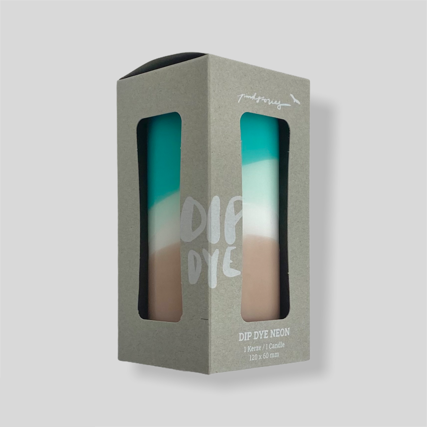 Dip Dye Neon Pillar Candle - Coconut Lake
