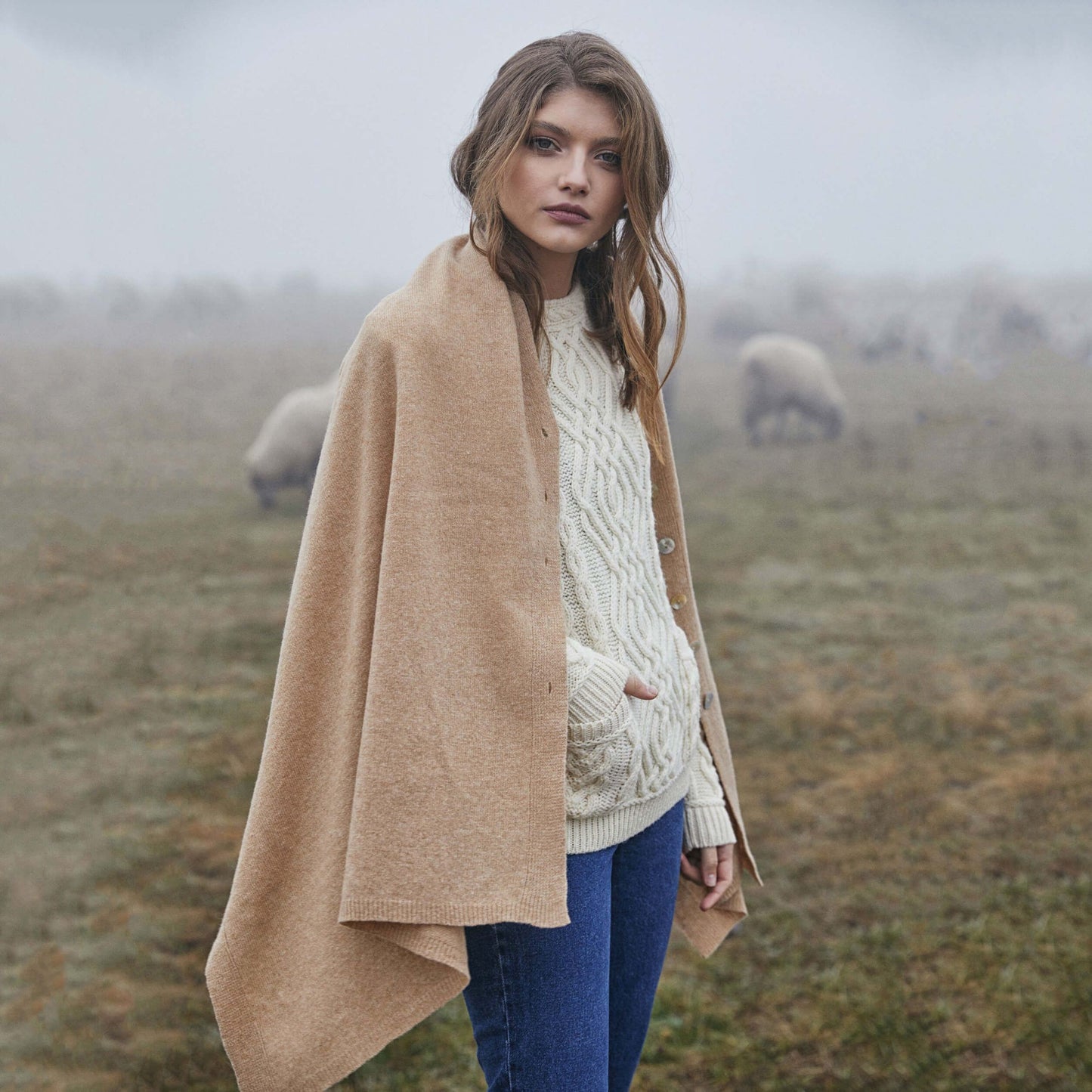 Lambswool Shawl - Lambswool Sand