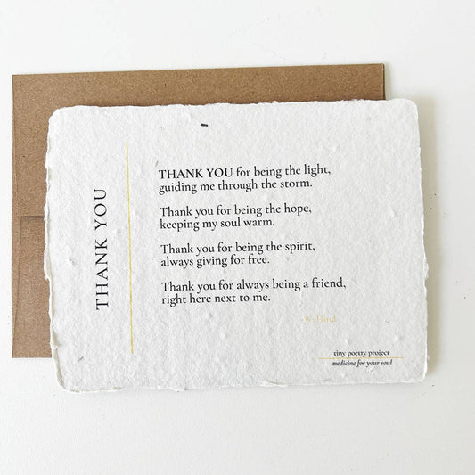 Thank You: Plantable Wildflower Greeting Card (Friend)
