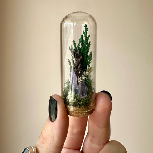 Starlight Crystal Fairy Garden Mini Floral Terrarium