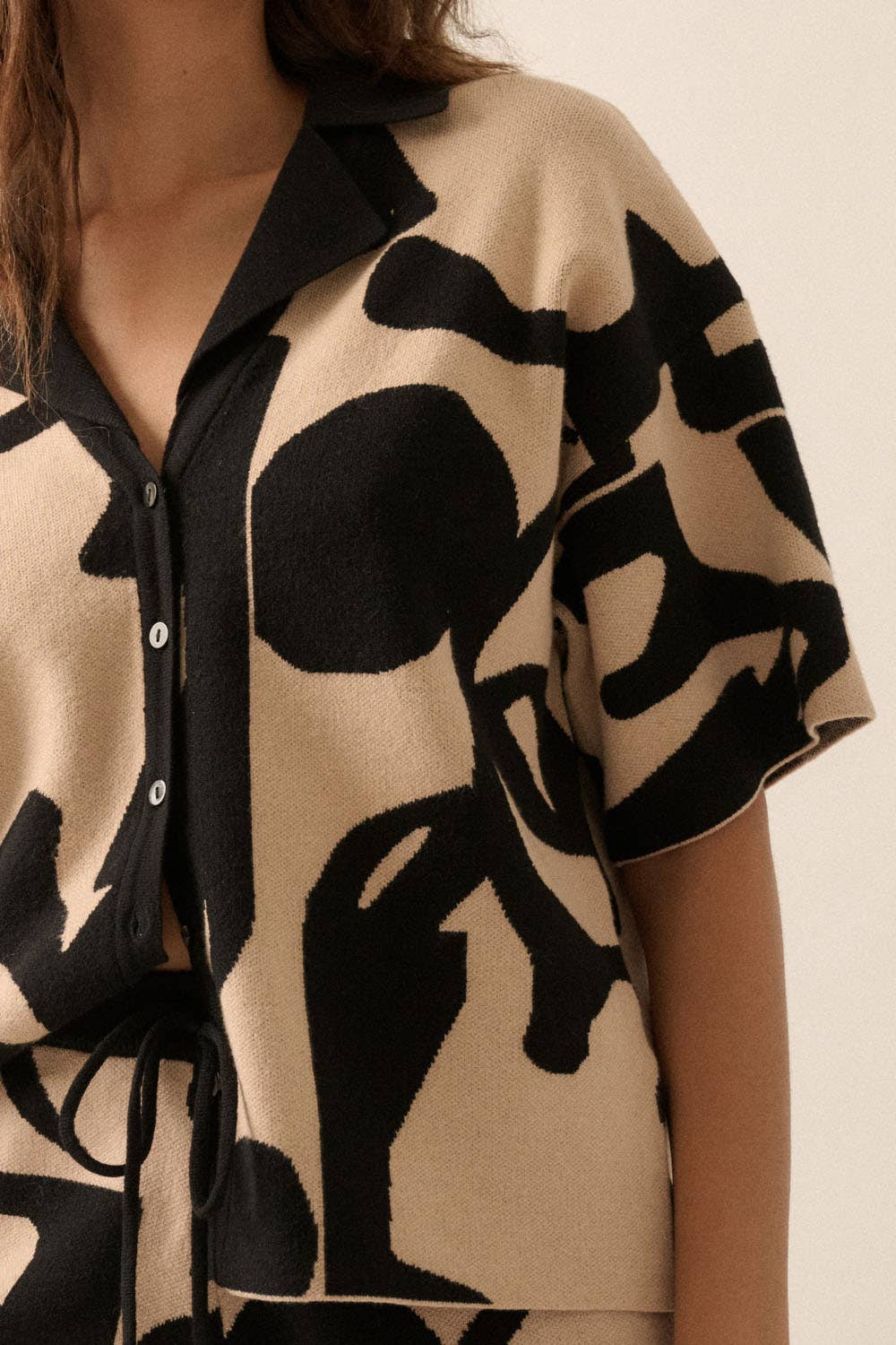 Abstract Floral Sweater Shirt