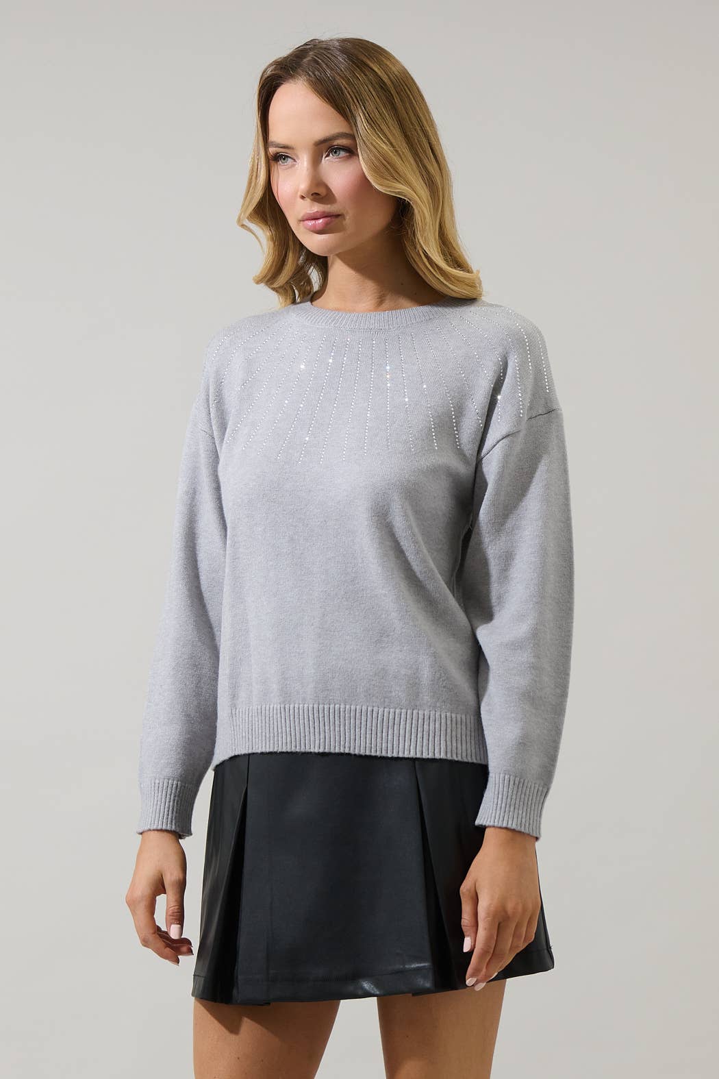 Shanice Rhinestone Knit Sweater