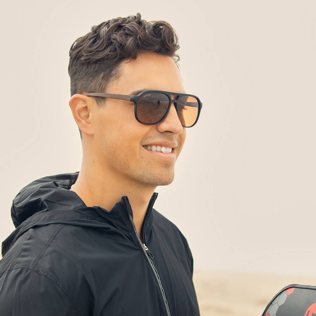 Weston - Matte Crystal Brown / Brown Bamboo + Smoke Polarized Lens