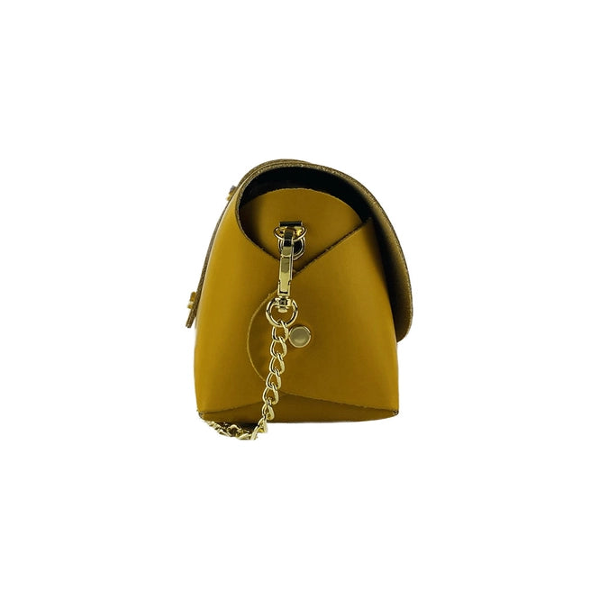 Mini Leather Shoulder Bag - Mustard