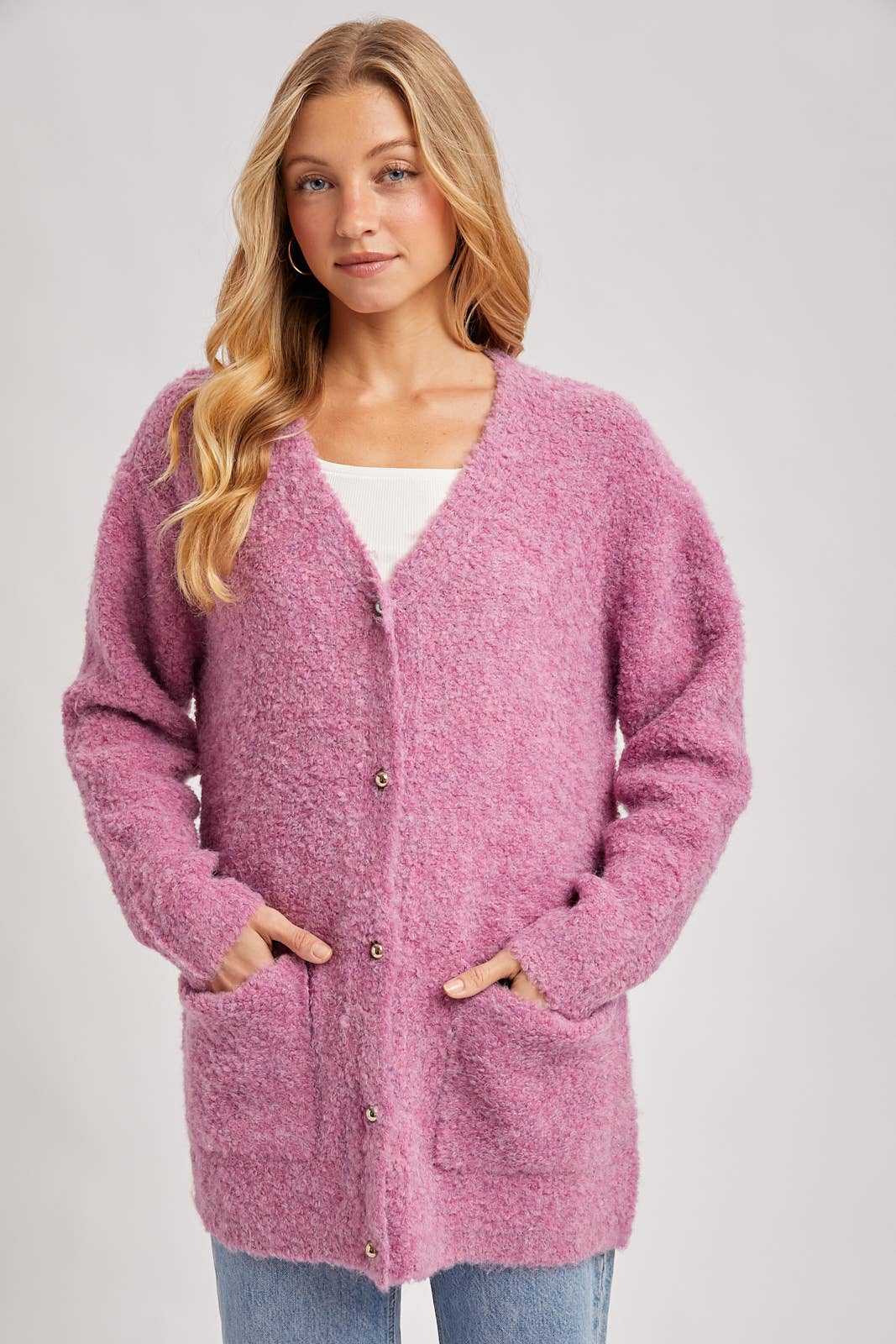 Fuzzy Boucle Cardigan
