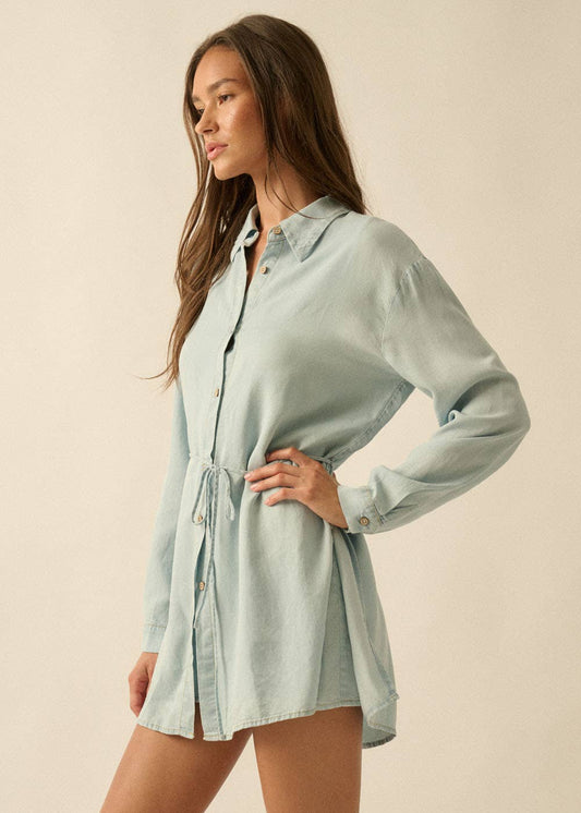 Tencel Button-Up Shirt Romper