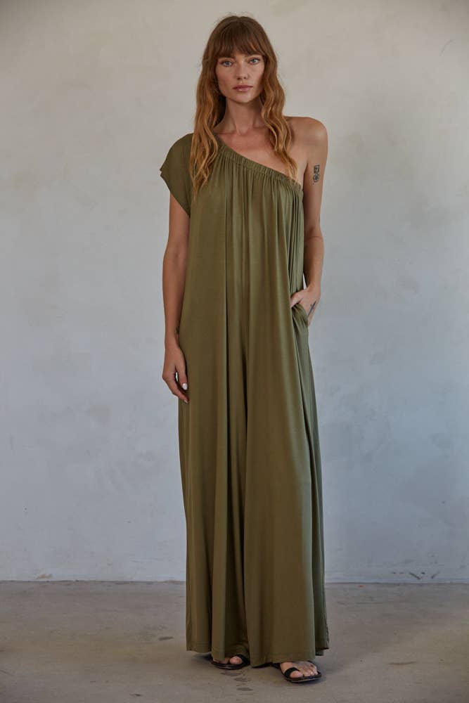 Olivia One Shoulder Wide Leg Jumpsuit