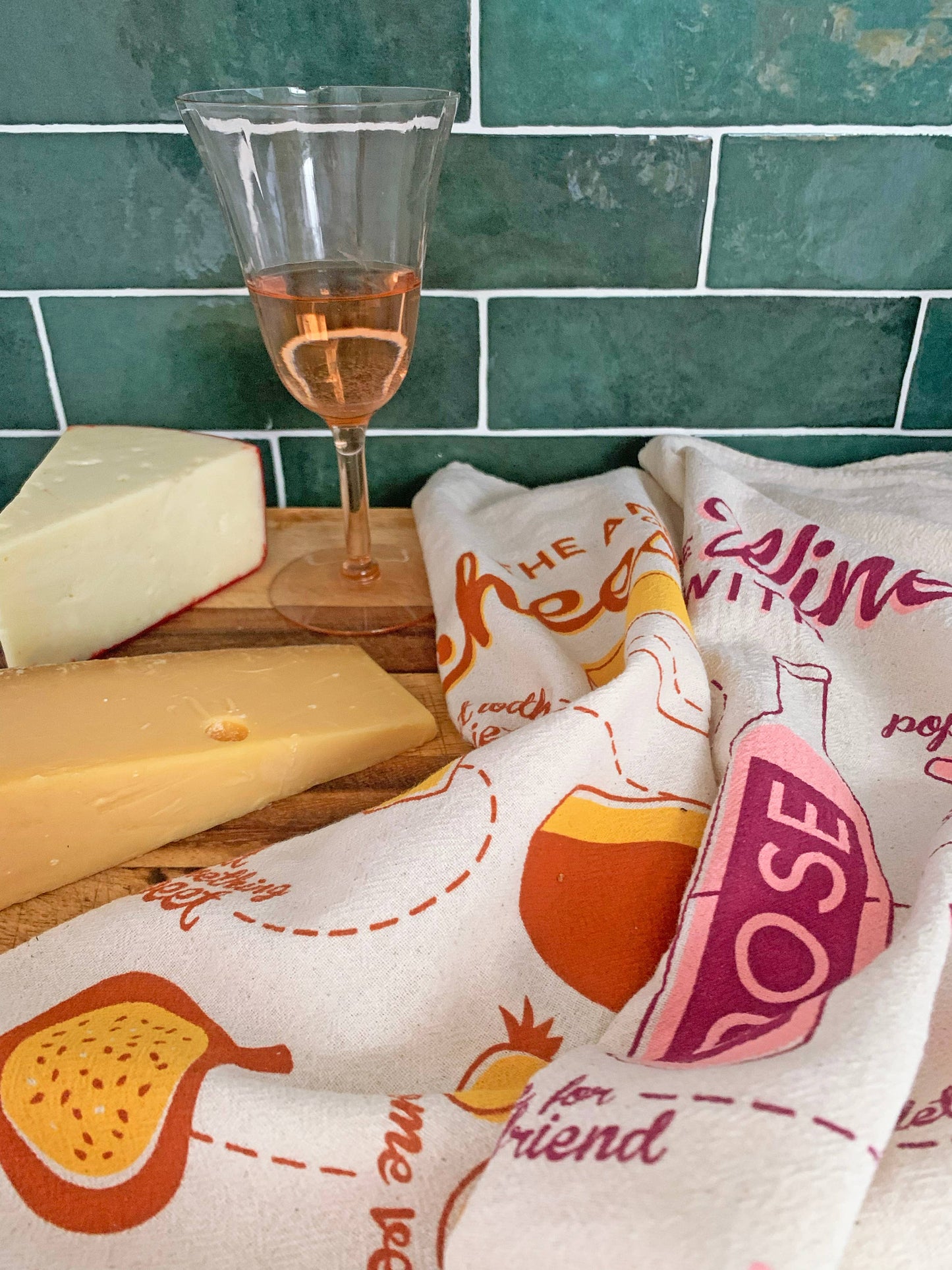 PERFECT PAIRING (Wine, Cheese) - Tea Towel Set of 2