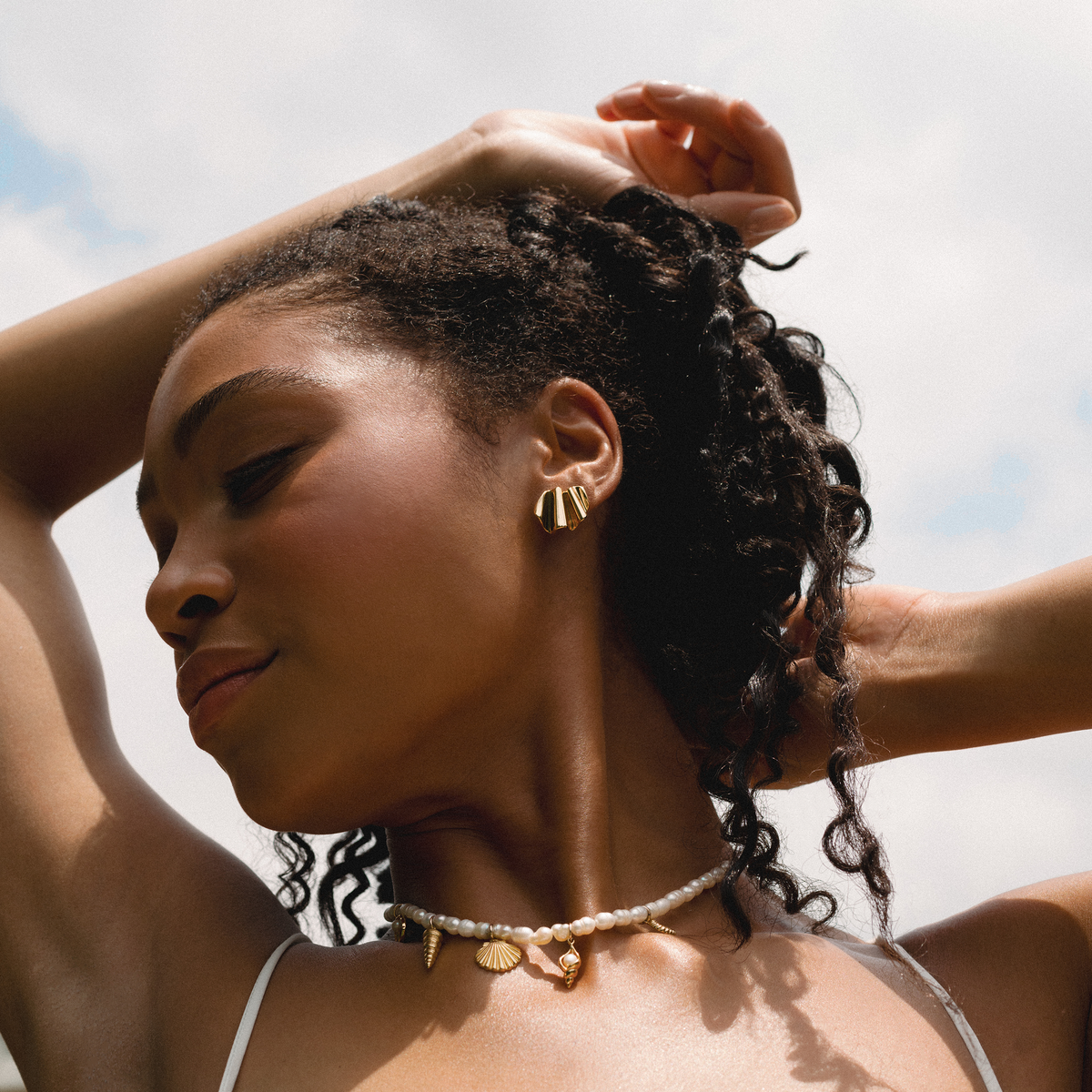 Mari Statement Studs - Yellow Gold