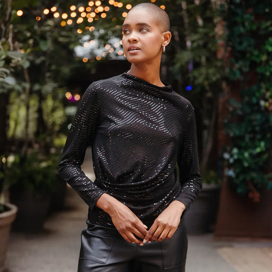 Shimmer Side Draped Top