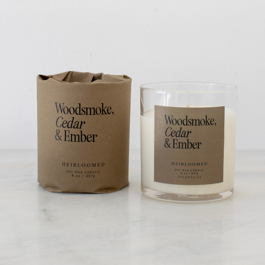 Heirloomed Candle - Woodsmoke, Cedar & Ember - Fall Candle