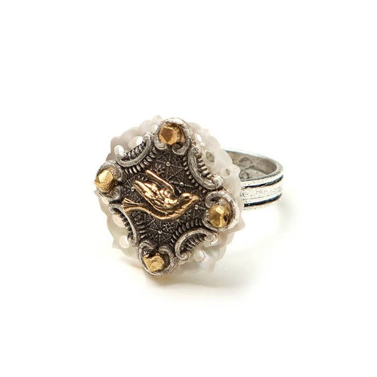 Crowned Dove Ring