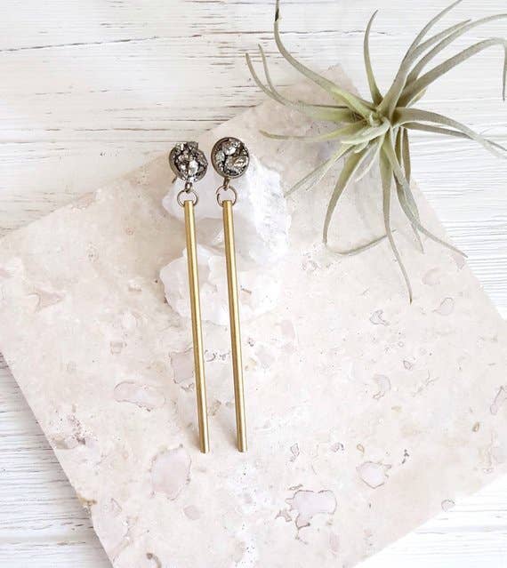 Raw Pyrite Fool's Gold Earrings