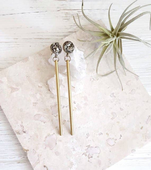 Raw Pyrite Fool's Gold Earrings
