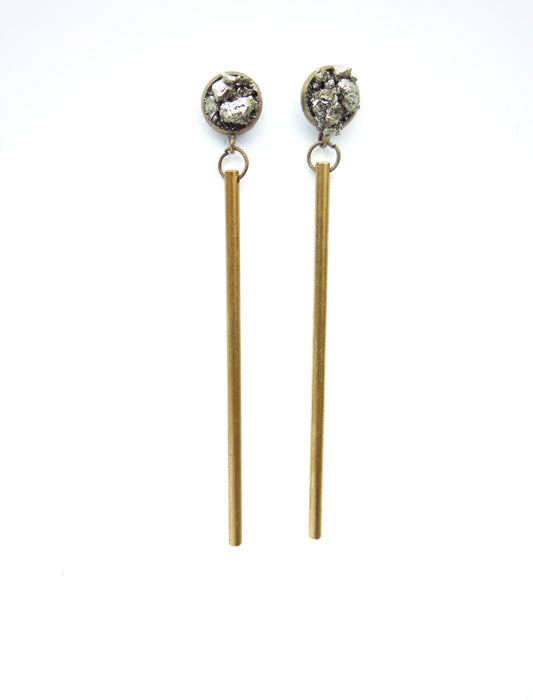 Raw Pyrite Fool's Gold Earrings