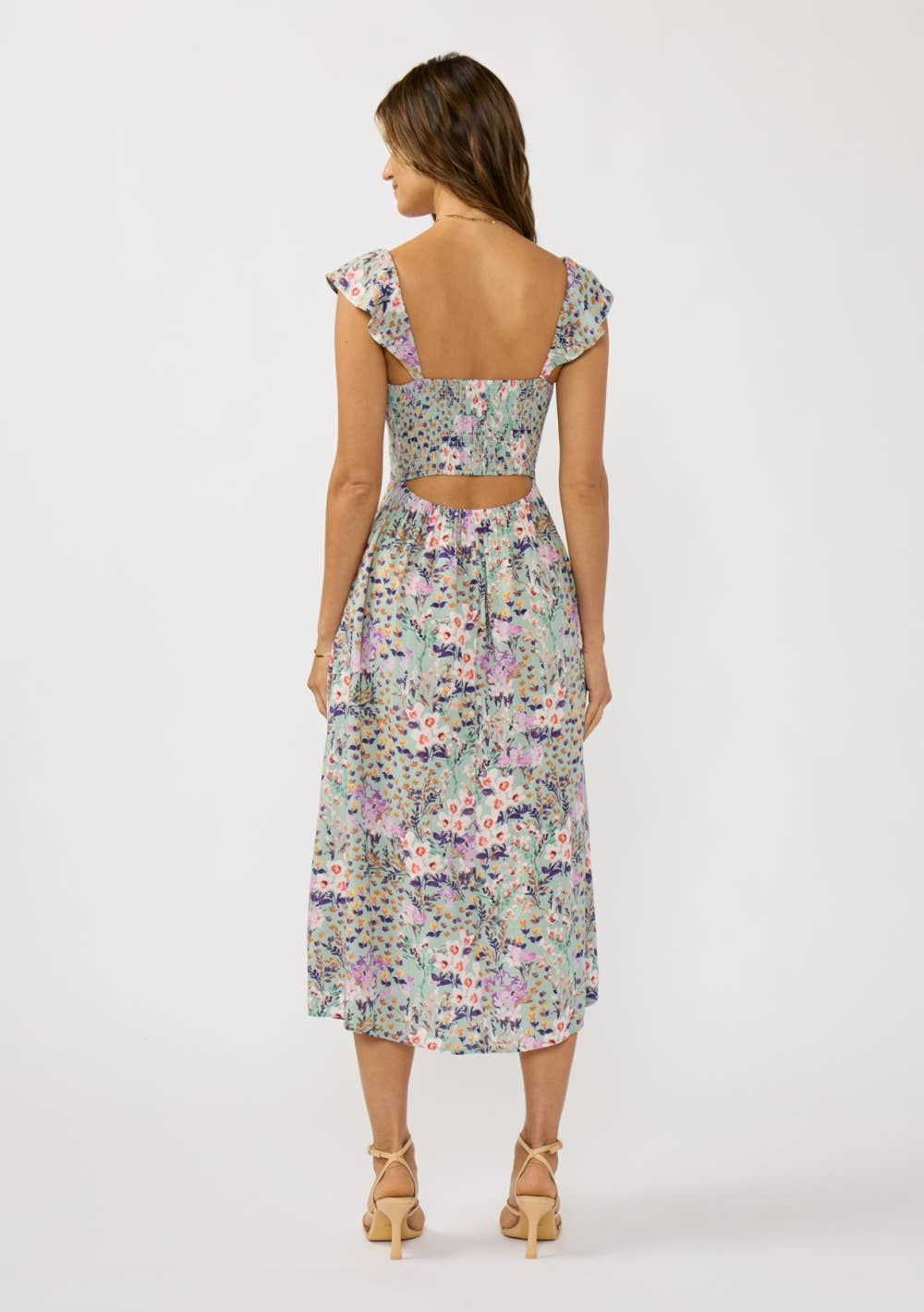 Front Lace Up Midi Dress