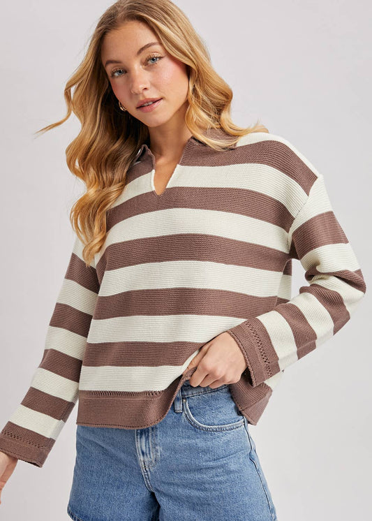 Coco Stripe Boxy Knit Pullover