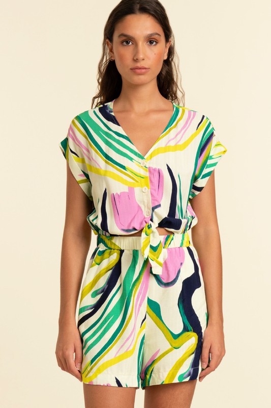 Tropical Abstract Romper