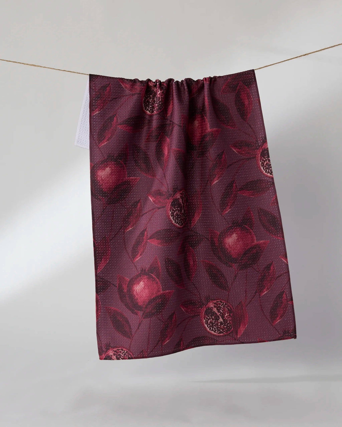 Geometry Rich Garnet Tea Towel