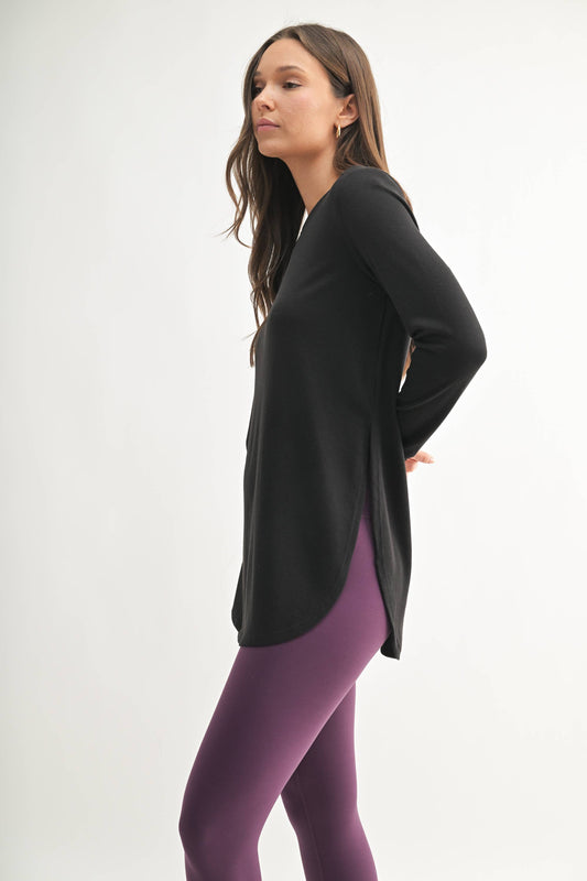 Long Sleeve Flow Top with Side Slit