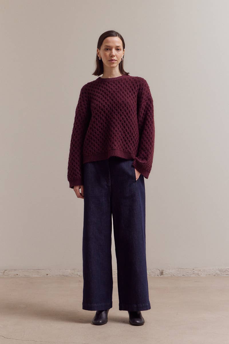 Burgundy Textured Sweater