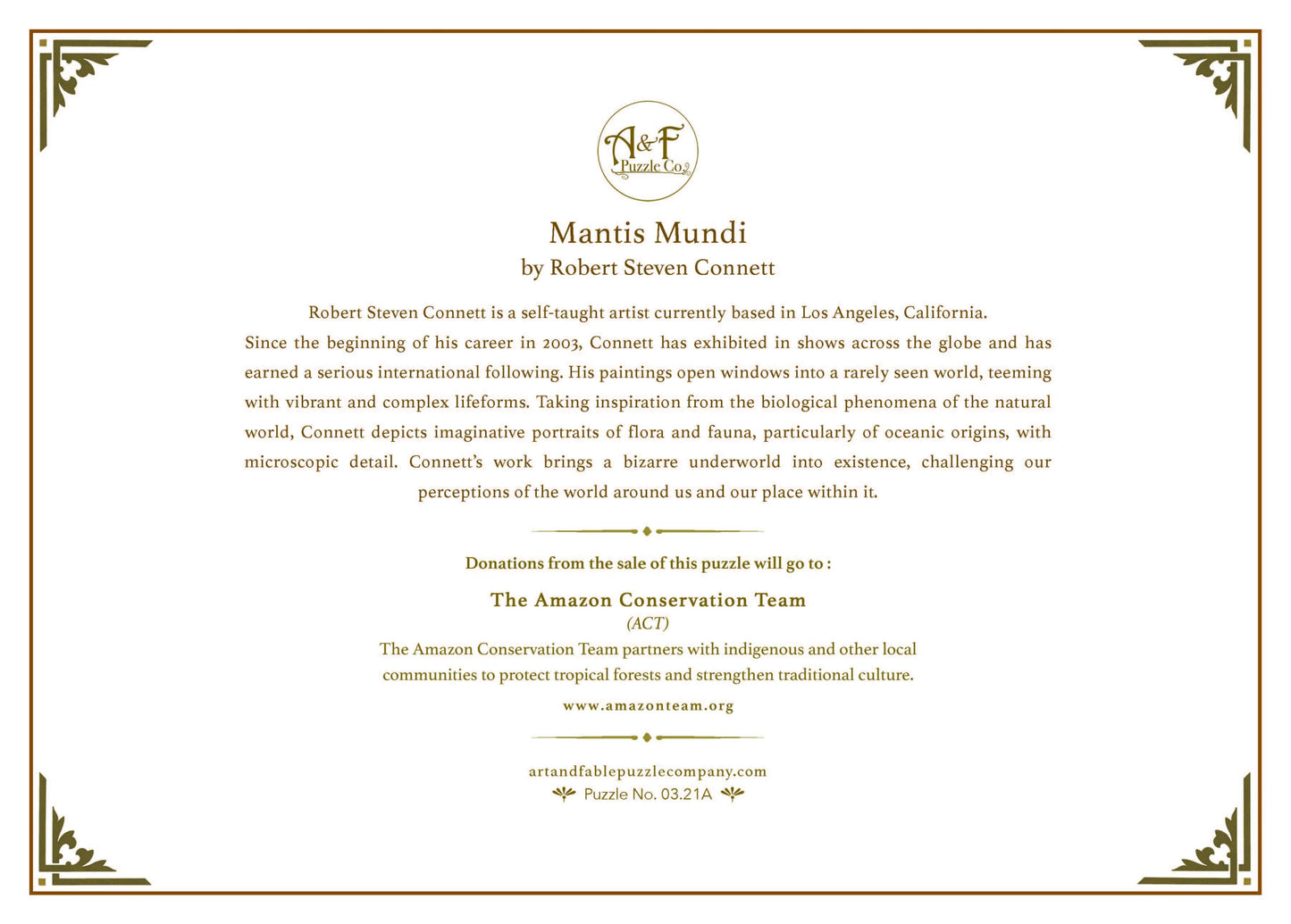 Mantis Mundi, 1000-pc Velvet-Touch Puzzle