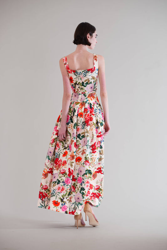 Garden Party Floral A-Line Gathered Dress