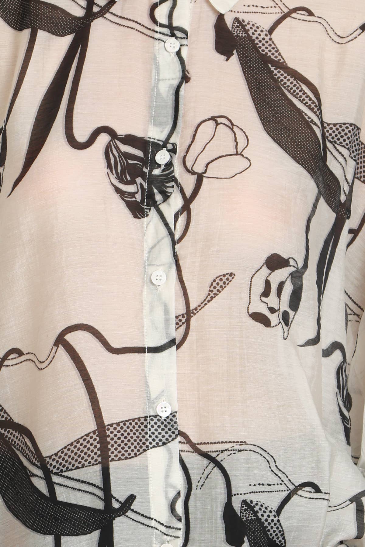 Abstract Print Sheer Hi-Low Tunic