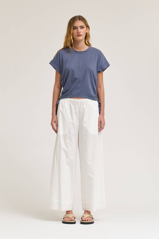 Side Scrunch Tee - Slate Blue
